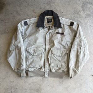 Vintage Avirex Jacket Mens Small Beige Type A-2 Cotton Flight Bomber Made USA